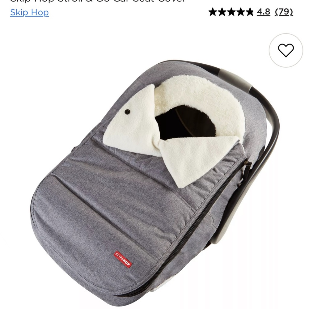 Skip Hop Gray Car Seat Cover with White Lining